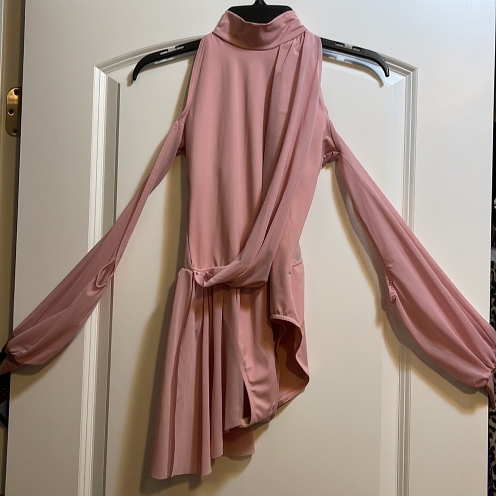 Pale pink one piece leotard by Balera. Size Adult Small.